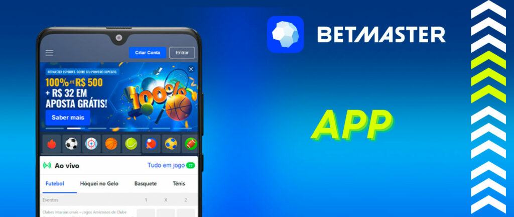 Betmaster oferece um aplicativo para dispositivos Android e iOS