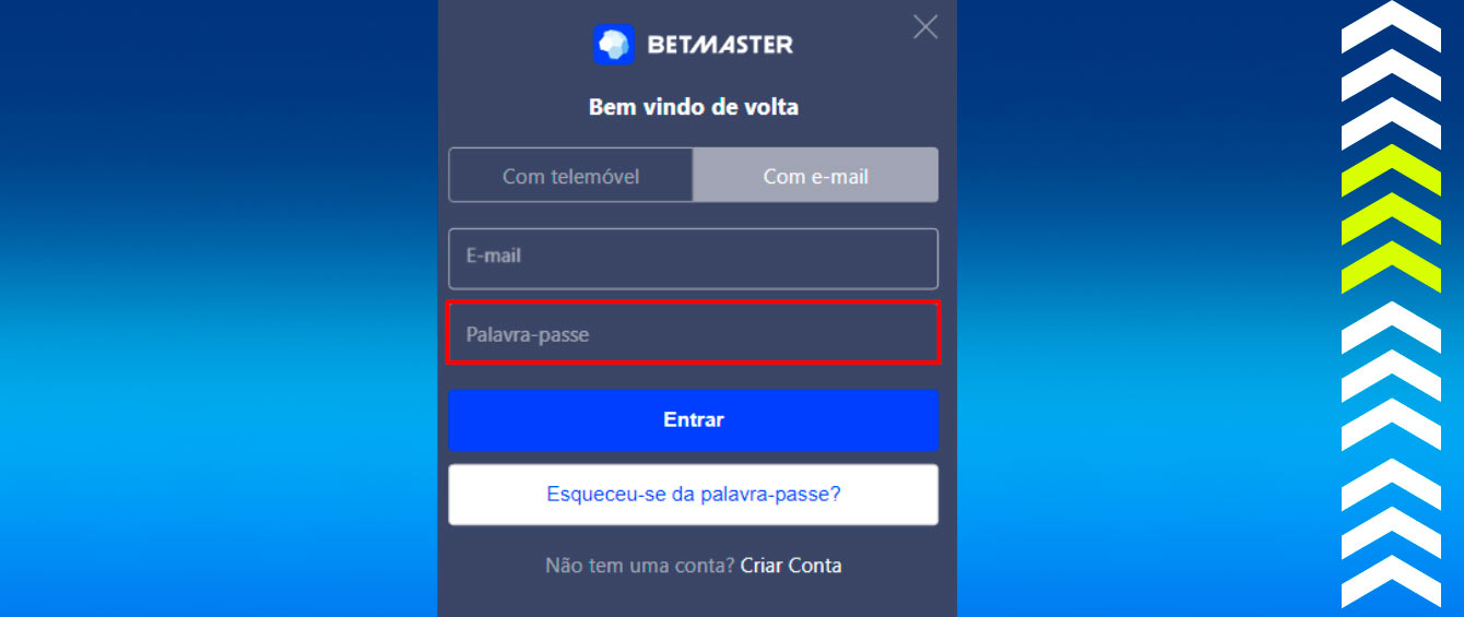 Em betmaster Digite sua senha